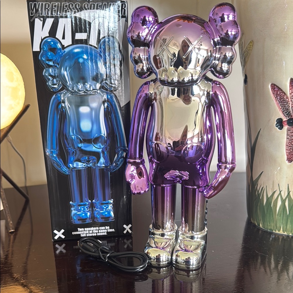 KA-01 Kaws Type Purple and Silver Wireless Speaker